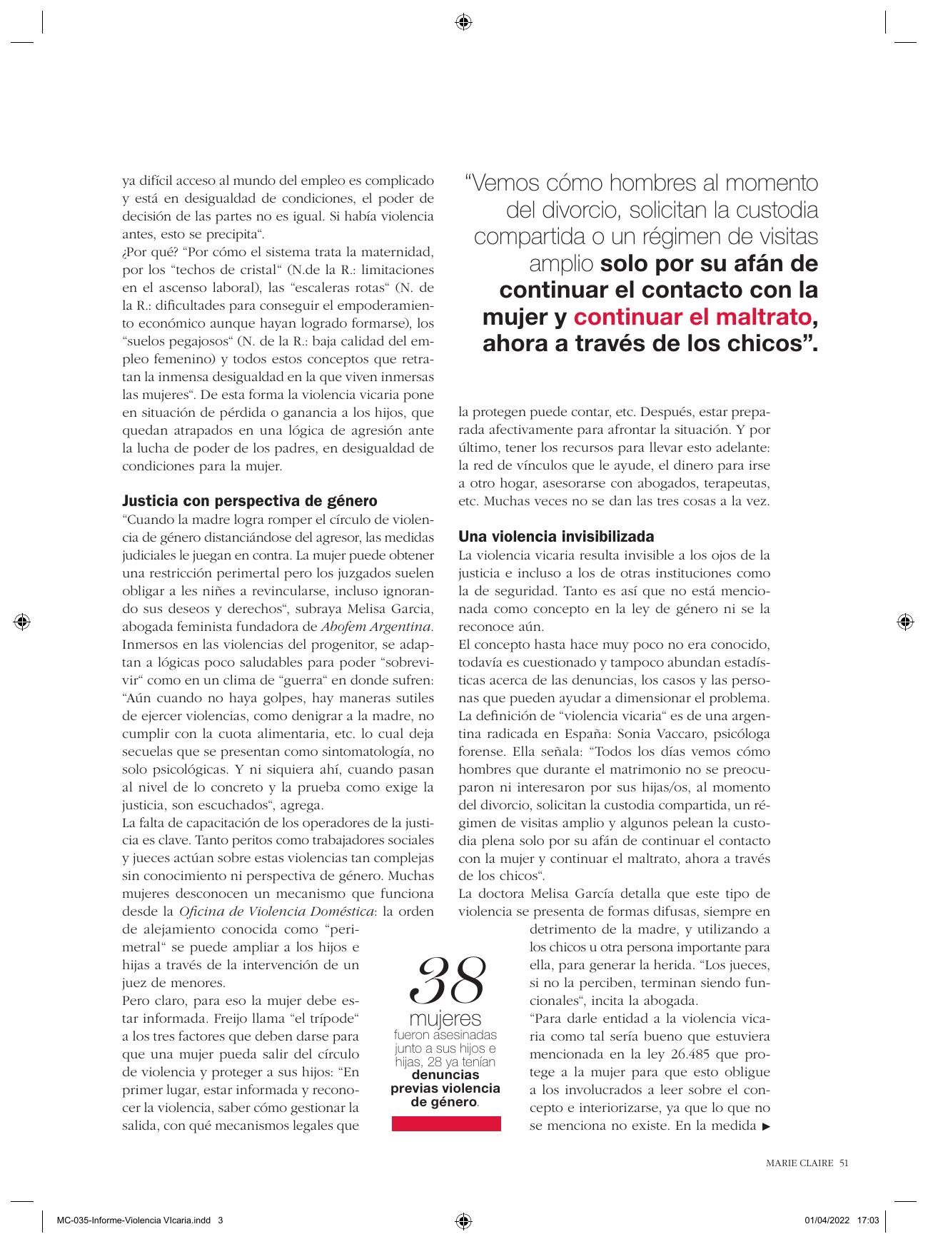 Violencia vicaria: un drama que busca ser nombrado - página impresa 2