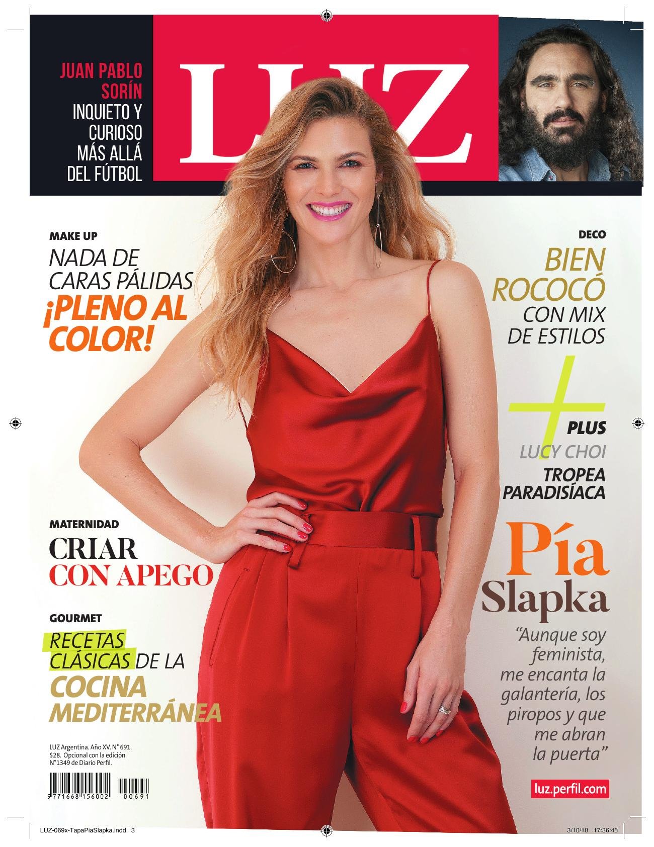 Pía Slapka: tapa Revista Luz - página impresa 1