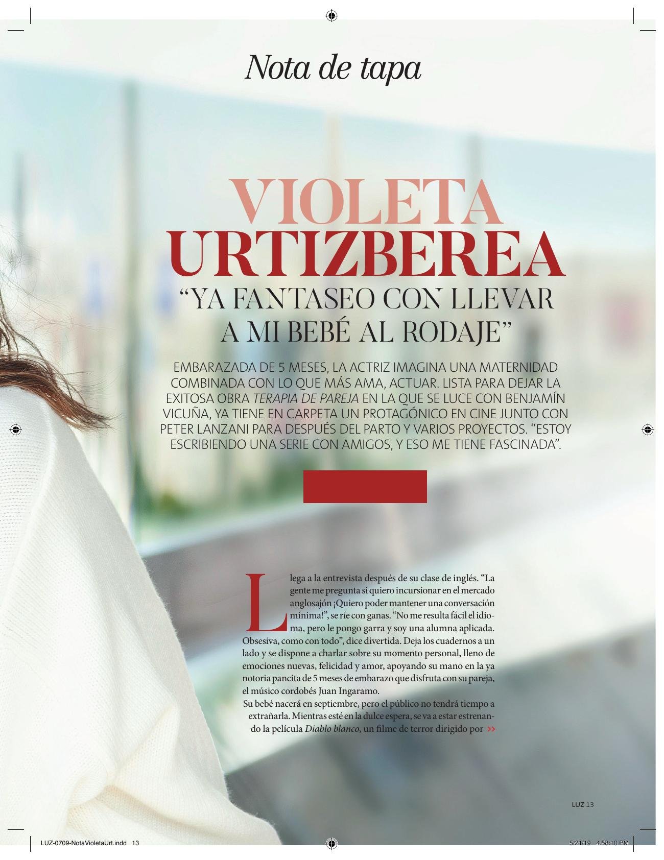 Violeta Urtizberea: “Ya fantaseo con llevar a mi bebé al rodaje”